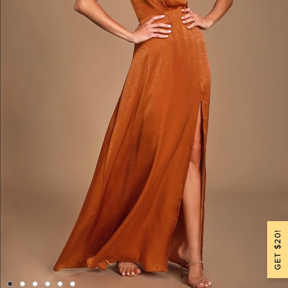 LULUS RUST MAXI DRESS - Picture 3 of 6
